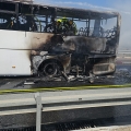 בהמשך לשריפת האוטובוס: האוטובוס נשרף כליל